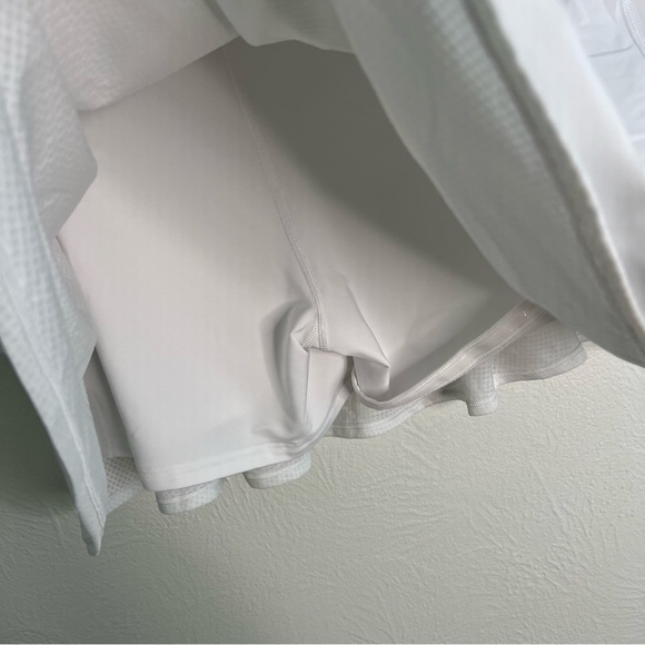 Athleta Ace Mesh Skort White Elastic Waist Tennis Skirt Pickleball Size XL - Picture 5 of 7